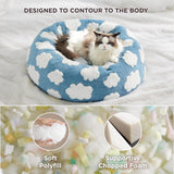 Lesure Cat Bed for Indoor Cats Round Calming Donut