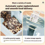 Automatic Pet Feeder Water Dispenser with Double Bowl