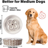 Ceramic Slow Feeder Dog Bowl for Medium & Large Dogs