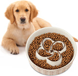 Ceramic Slow Feeder Dog Bowl for Medium & Large Dogs