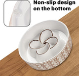 Ceramic Slow Feeder Dog Bowl for Medium & Large Dogs