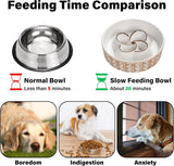 Ceramic Slow Feeder Dog Bowl for Medium & Large Dogs