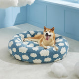 Lesure Cat Bed for Indoor Cats Round Calming Donut
