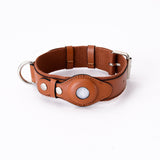 AirTag Pet Collar Leather with Protective Tracker Cover