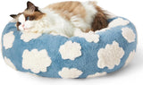 Lesure Cat Bed for Indoor Cats Round Calming Donut