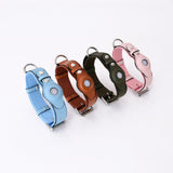 AirTag Pet Collar Leather with Protective Tracker Cover