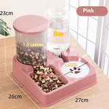 Automatic Pet Feeder Water Dispenser with Double Bowl