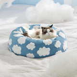 Lesure Cat Bed for Indoor Cats Round Calming Donut